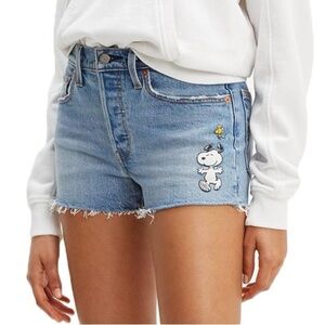 Women's Blue Denim Shorts with Cartoon Patch